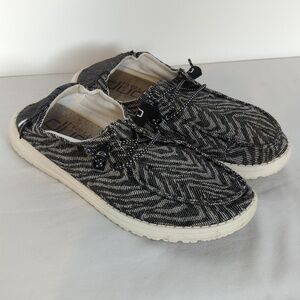 Hey Dude Wendy Woven Zebra Stripe Shoes